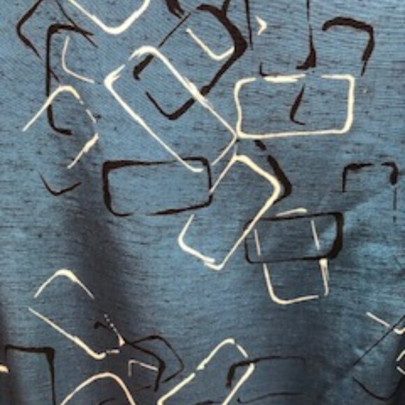 NWT Vintage Rayon/Acetate 1950s Blue Dress, 14-16, Rhinestone Buttons, Belt - Picture 7 of 9